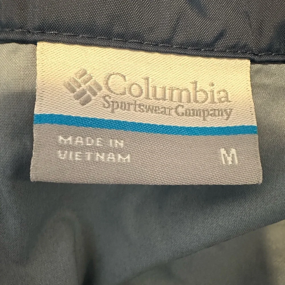 Columbia mens‎ size medium hooded windbreaker water resistant packable blue